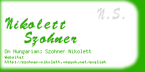 nikolett szohner business card